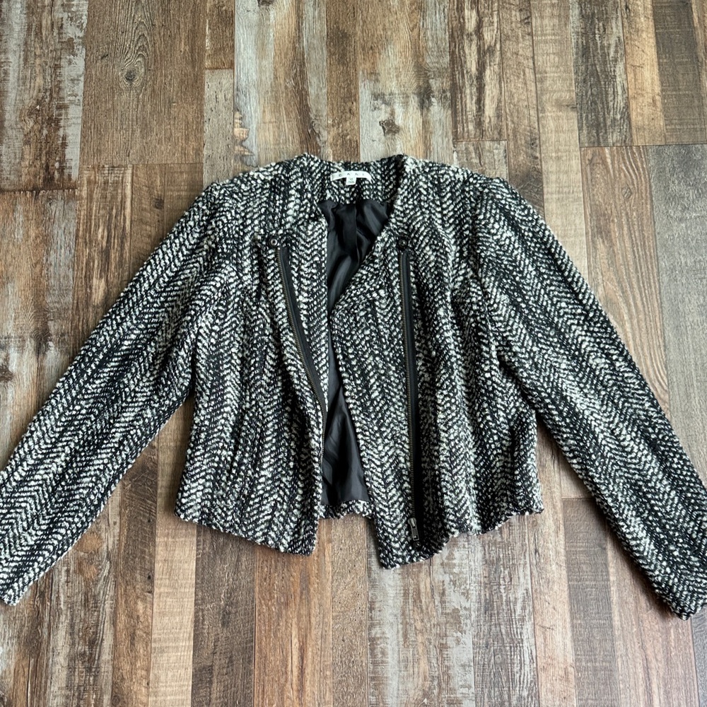 CAbi Women's Black and White Tweed Jacket